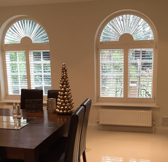 Sunburst arch shutters