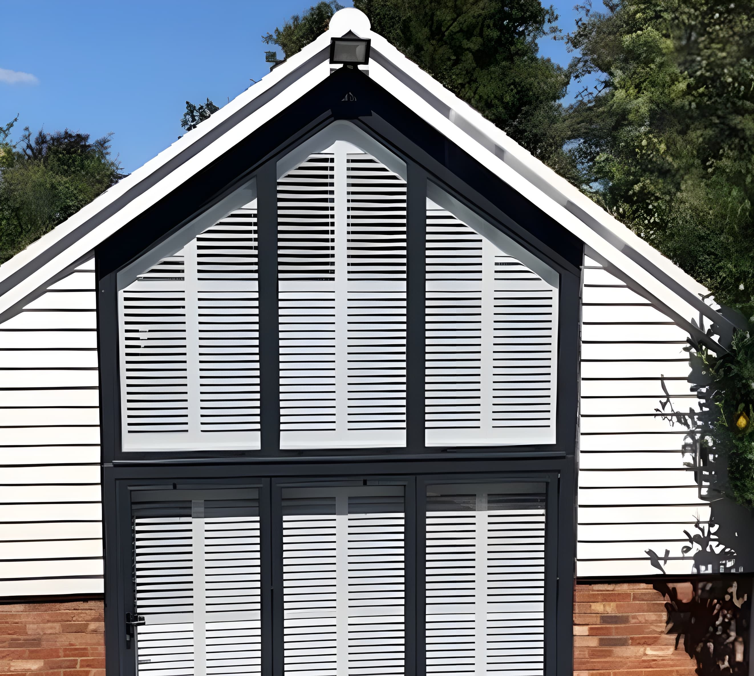 Angled triangular shutters