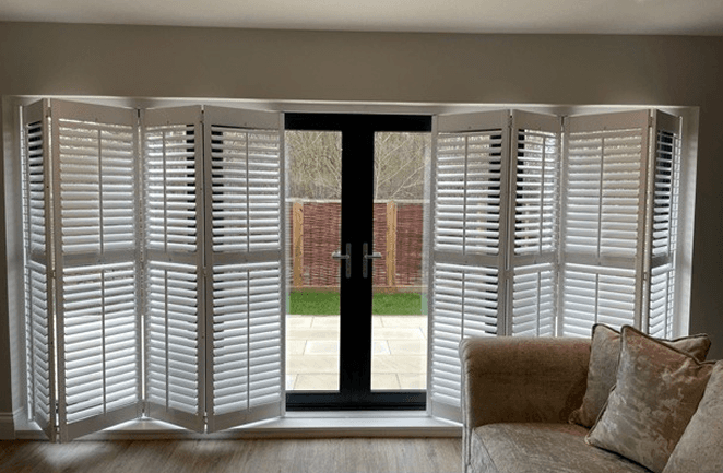 Sliding door shutters for patio