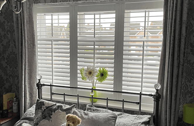 Bay window full height shutters