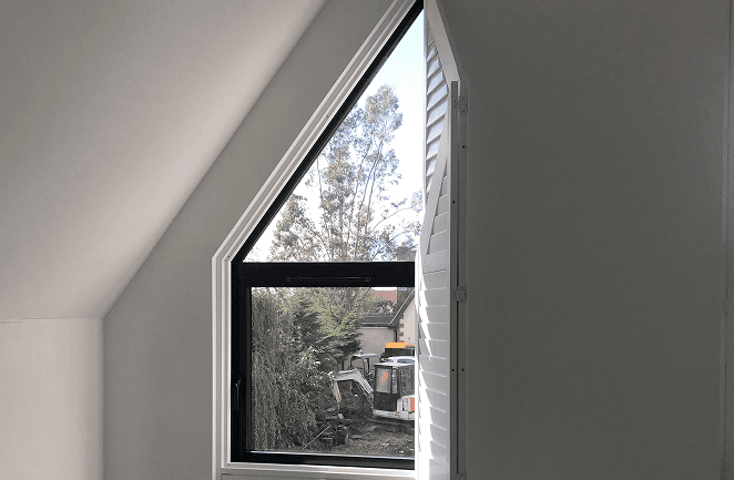 Tier-on-tier wooden shutters