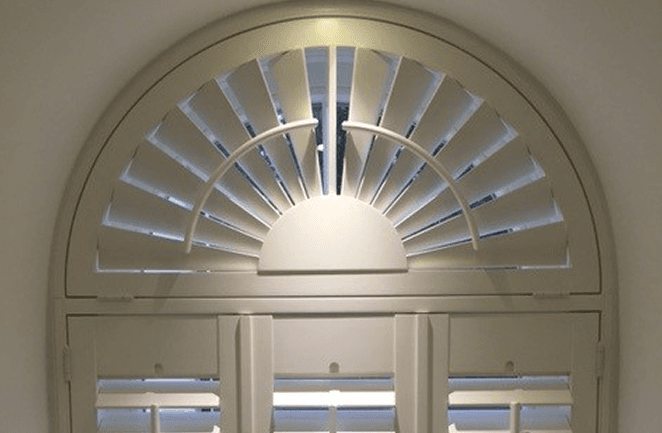 Half-circle sunburst shutters
